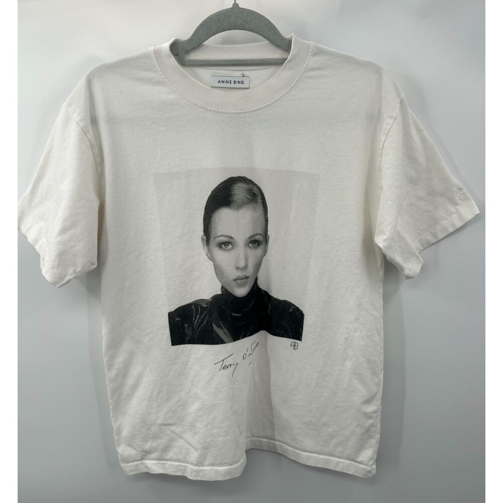 Anine Bing Kate Moss Graphic T Shirt Organic Cotton Size S Flawed